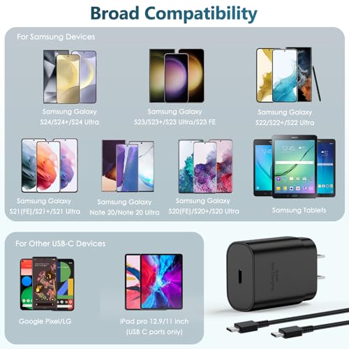 25W USB C Fast Charger with 6.6FT Cable