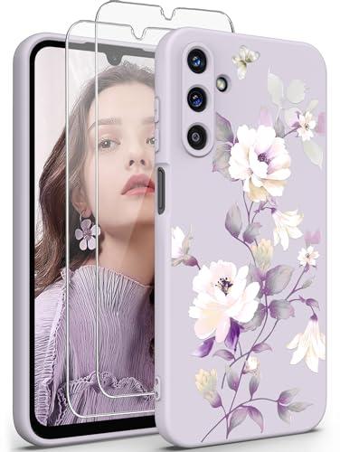 Galaxy A15 5G Floral Liquid Silicone Case - Purple