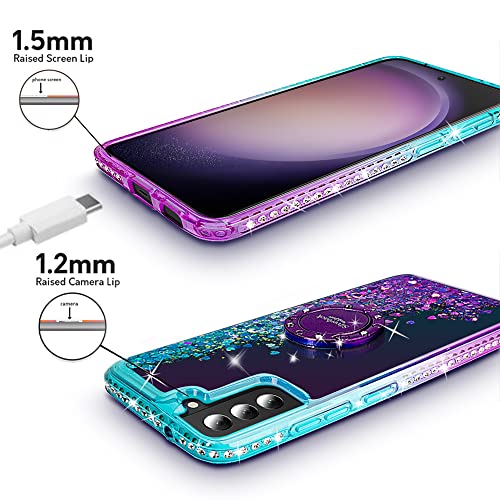 Galaxy S23 Liquid Holographic Glitter Case - Purple