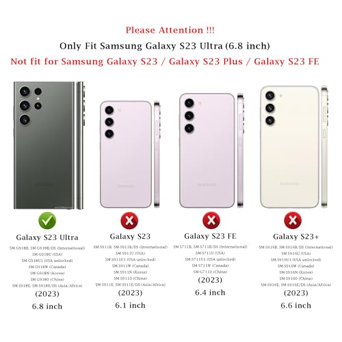 Samsung Galaxy S23 Ultra Case with Kickstand&Camera Cover