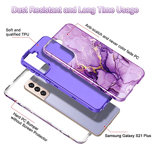 Purple Marble Shockproof Case for Galaxy S21 Plus