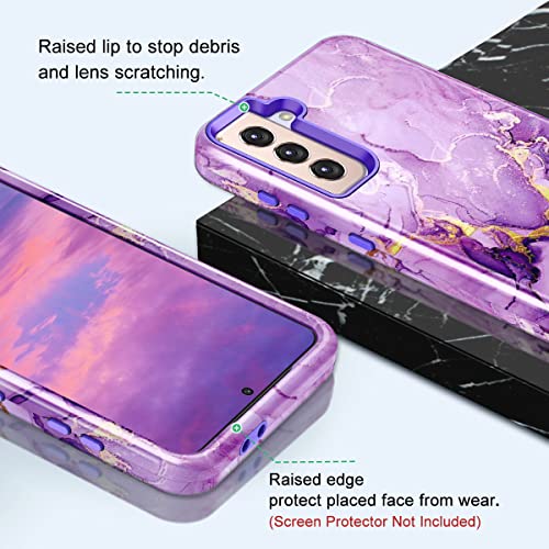 Purple Marble Shockproof Case for Galaxy S21 Plus
