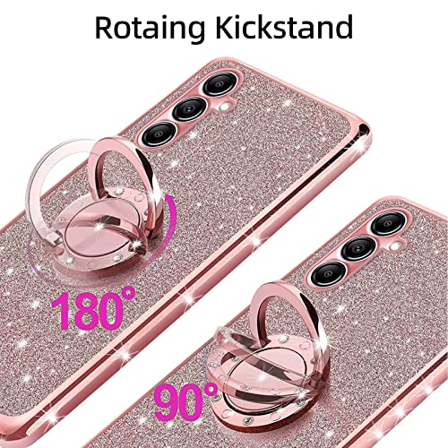 Glitter Rose Samsung A14 5G Case with Kickstand