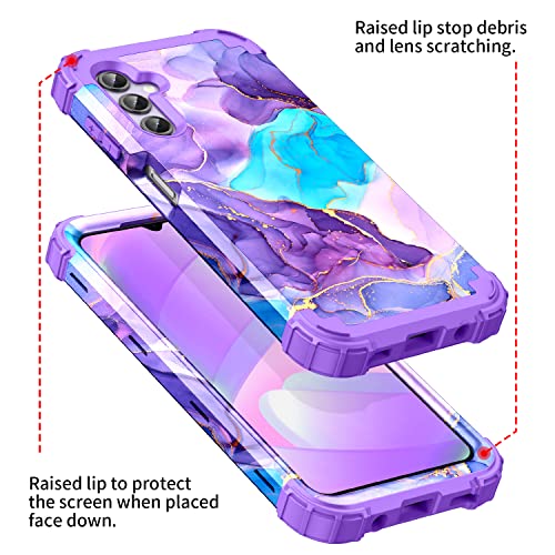 Marble Triple Layer Shockproof Case for Galaxy A14