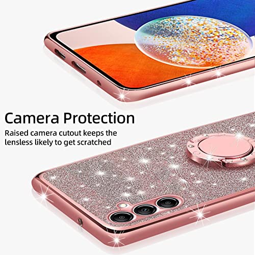 Glitter Rose Samsung A14 5G Case with Kickstand