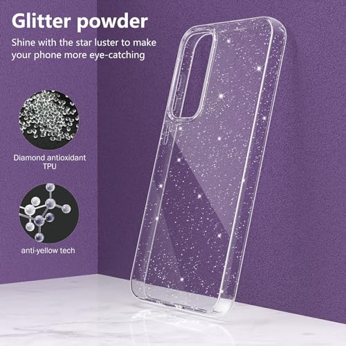 KSWOUS Glitter Phone Case for Samsung Galaxy S23 FE