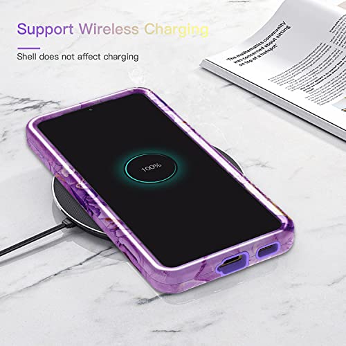 Purple Marble Shockproof Case for Galaxy S21 Plus