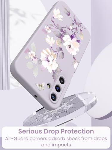 Galaxy A15 5G Floral Liquid Silicone Case - Purple