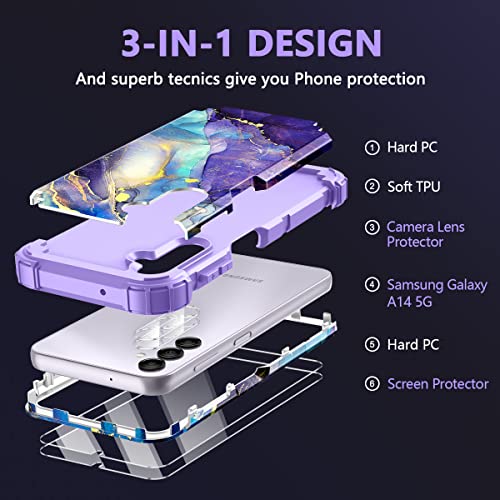 Rancase Galaxy A14 5G Heavy Duty Case Bundle