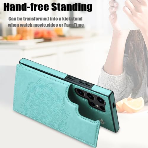 Samsung S24 Ultra Flower Wallet Case - Mint