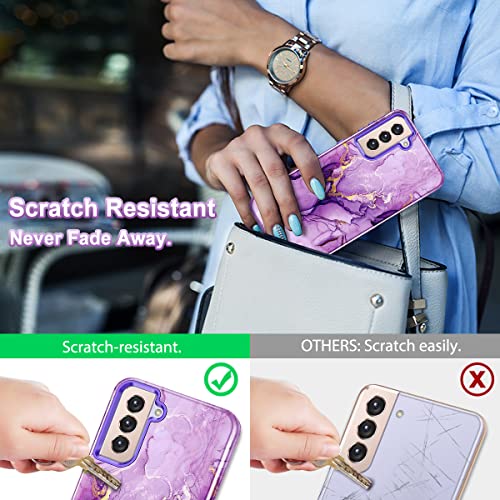 Purple Marble Shockproof Case for Galaxy S21 Plus