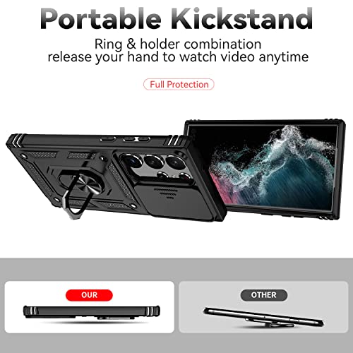 Samsung Galaxy S23 Ultra Case with Kickstand&Camera Cover