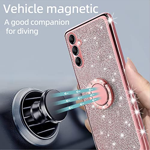 Glitter Rose Samsung A14 5G Case with Kickstand