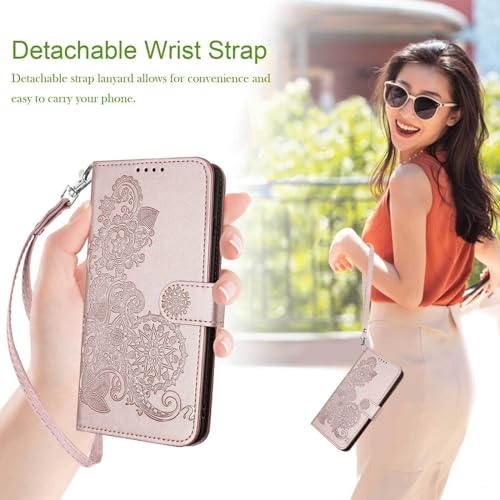 Floral Leather Wallet Case for Galaxy A15 5G