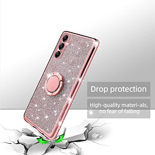 Glitter Rose Samsung A14 5G Case with Kickstand