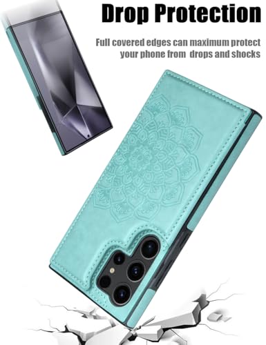 Samsung S24 Ultra Flower Wallet Case - Mint