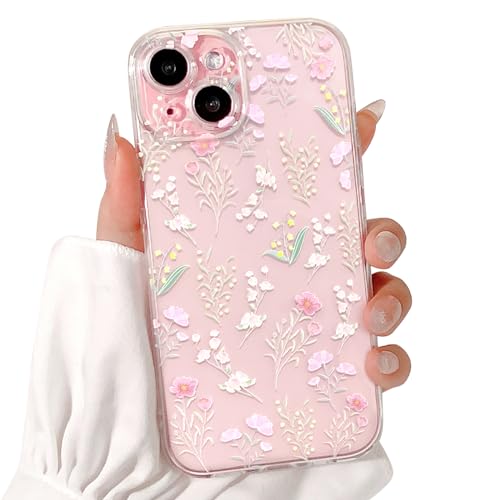 iPhone 15 Clear Floral Case for Girls