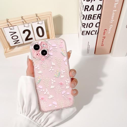 iPhone 15 Clear Floral Case for Girls