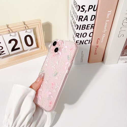iPhone 15 Clear Floral Case for Girls