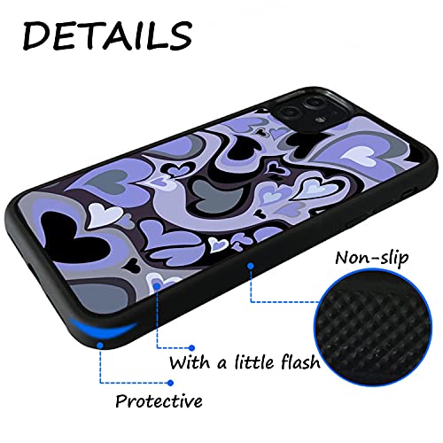 MOKENS Slim Purple Love Heart Phone Case for iPhone 11