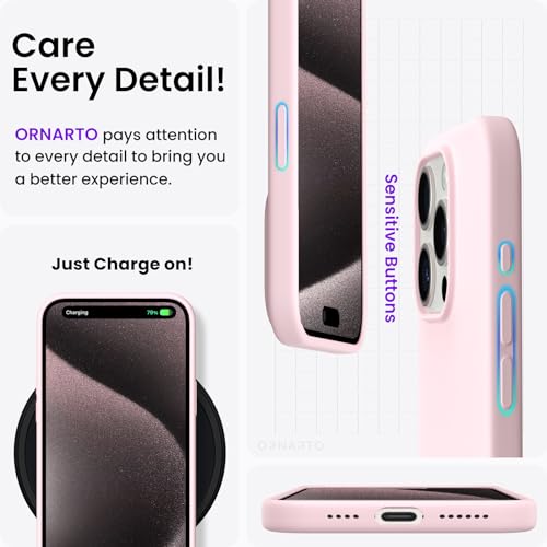 ORNARTO iPhone 15 Pro Max Slim Silicone Case