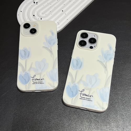 Artistic Blue Tulip iPhone Case for Pro Max