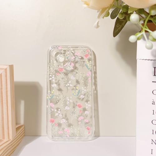 iPhone 15 Clear Floral Case for Girls