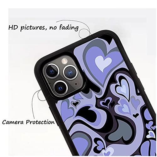 MOKENS Slim Purple Love Heart Phone Case for iPhone 11