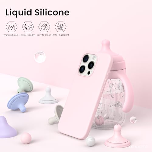 ORNARTO iPhone 15 Pro Liquid Silicone Case - Pink