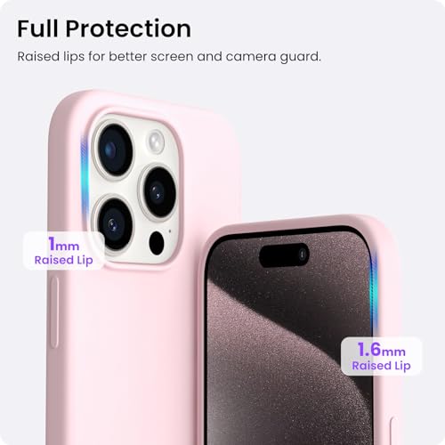 ORNARTO iPhone 15 Pro Liquid Silicone Case - Pink