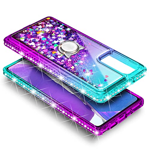 Glitter Liquid Samsung Galaxy A03S Case with Accessories