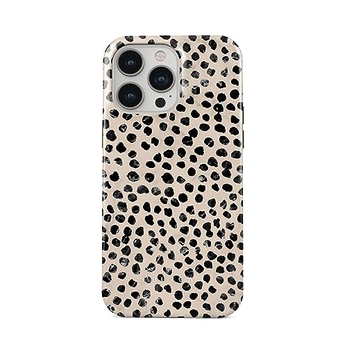 iPhone 15 Pro Max Hybrid Phone Case - Black Polka Dots