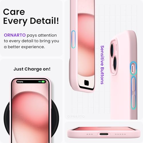 iPhone 15 Slim Pink Silicone Shockproof Case