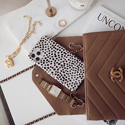 iPhone 15 Pro Max Hybrid Phone Case - Black Polka Dots