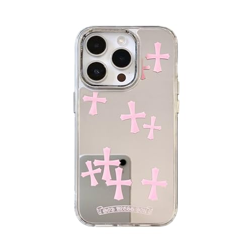 iPhone 15 Pro Max Cross Case - Pink Mirror