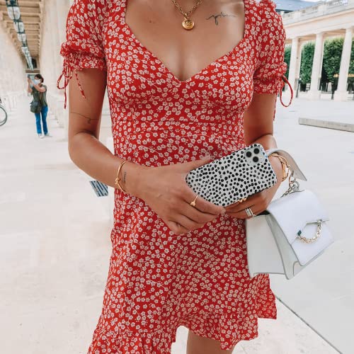 iPhone 15 Pro Max Hybrid Phone Case - Black Polka Dots