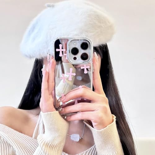 iPhone 15 Pro Max Cross Case - Pink Mirror