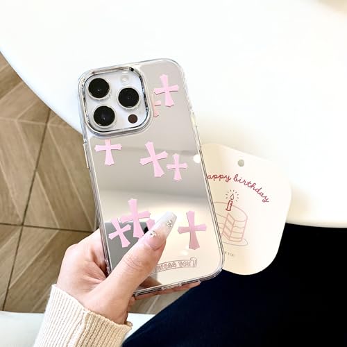 iPhone 15 Pro Max Cross Case - Pink Mirror