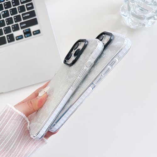Cute Clear Silicone iPhone 15 Case - White Flowers