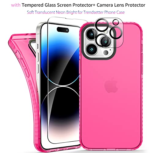 Retro Neon Clear Silicone Phone Case for iPhone 14 Pro Max