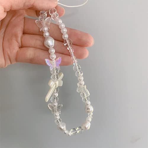 3D Butterfly Floral iPhone 11 Case with Pearl Chain