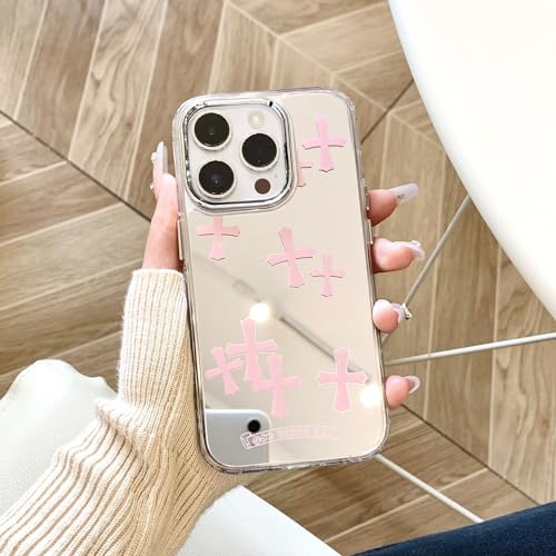 iPhone 15 Pro Max Cross Case - Pink Mirror