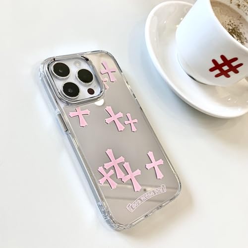 iPhone 15 Pro Max Cross Case - Pink Mirror