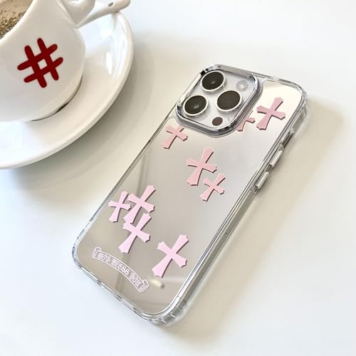 iPhone 15 Pro Max Cross Case - Pink Mirror