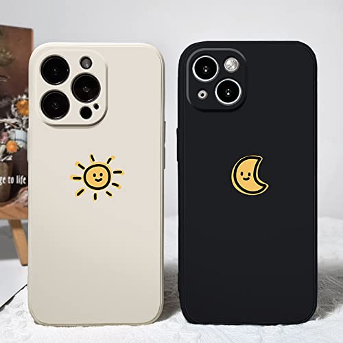 Cute Cartoon Sun Moon iPhone 13 Silicone Case