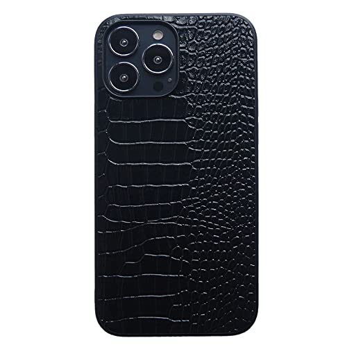Stylish Crocodile iPhone 13 Pro Max Case - Black