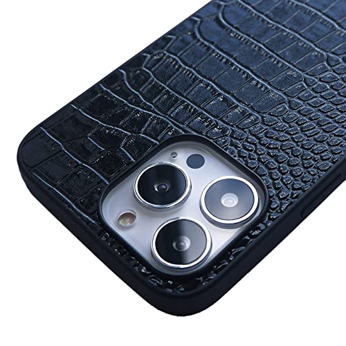 Stylish Crocodile iPhone 13 Pro Max Case - Black