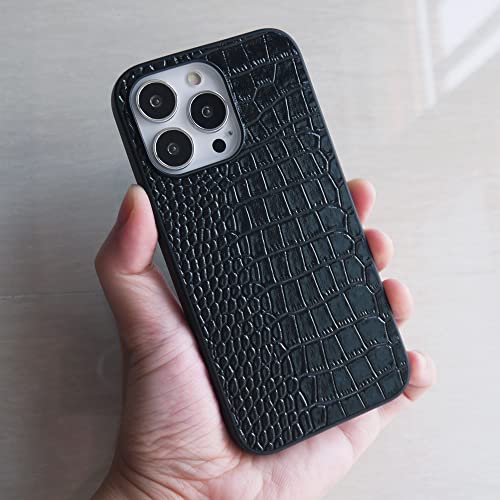 Stylish Crocodile iPhone 13 Pro Max Case - Black