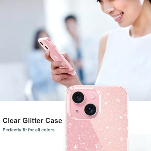 JJGoo iPhone 13 Clear Glitter TPU Case