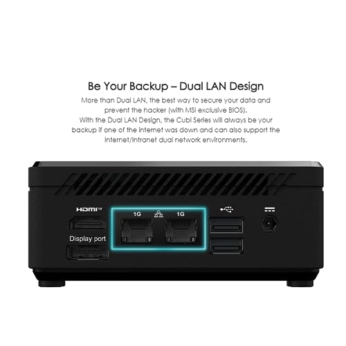 MSI Cubi N ADL Mini PC, Intel N100 Processor (Beats Intel i3-10100), 8GB RAM, 256GB SSD, Wi-Fi 5, Support 4K UHD Dual Display, HDMI, Gigabit Ethernet for Home/Office/Gaming, Windows 11 Pro, Black